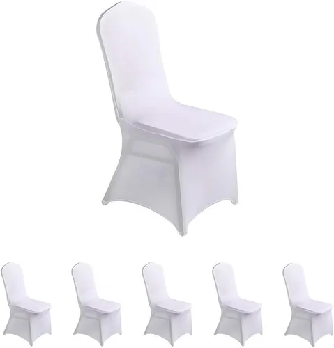 Vista 19 de LZY 6 piezas Fundas de Silla de Spandex Elásticas Fundas Deslizables para Fiestas de Boda, Fundas de Decoración de Sillas de Comedor y Banquete Negro