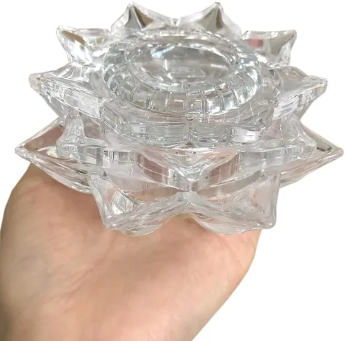 Vista 3 de Soporte de exhibición de acrílico con base de bola de cristal de loto, soporte de esfera de vidrio transparente para bolas de 2.0-4.7 in