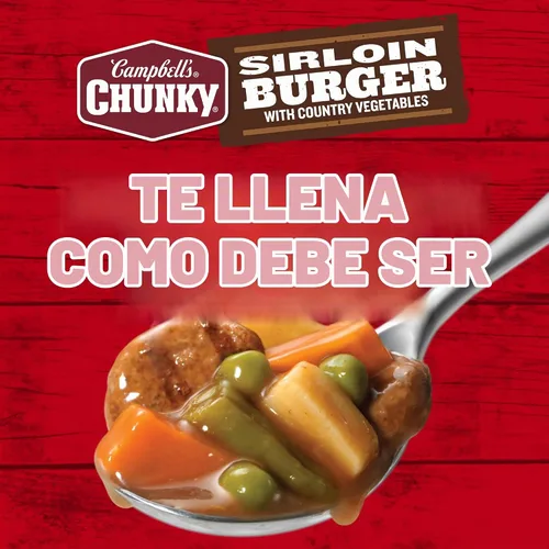 Vista 6 de Campbell's Chunky Sopa, hamburguesa de solomillo con sopa de ternera de verduras campestres, lata de 16.3 onzas (caja de 8)