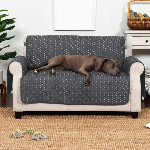 Vista 3 de Furhaven - Funda para muebles de sala de estar para perros y gatos, protector reversible con estampado de patas, resistente al agua, lavable