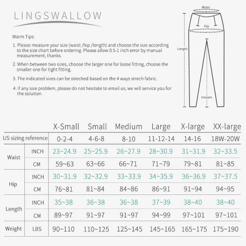 Vista 6 de Lingswallow - Pantalones deportivos de tiro alto para yoga, diseño elástico en 4 direcciones con control de abdomen y bolsillos, leggings