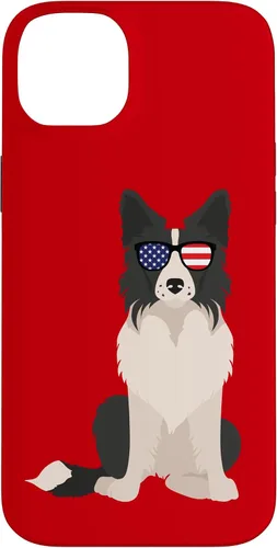 Vista 15 de Border Collie July 4th Patriotic American Sunglasses Dog Case for iPhone 16