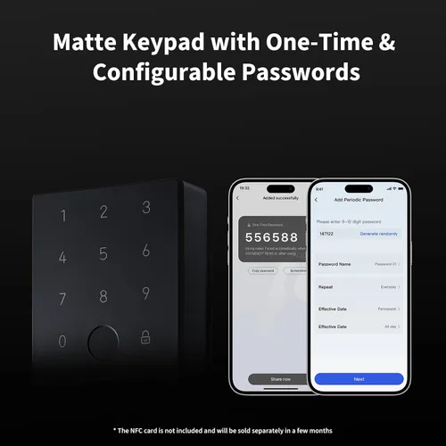 Vista 4 de Aqara Smart Lock U100, cerradura de puerta de entrada sin llave con llave Apple Home, teclado de pantalla táctil, cerrojo electrónico Bluetooth, Gris