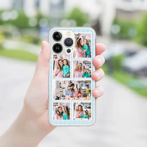 Vista 5 de CUBICER Fundas de teléfono personalizadas, fotos personalizadas, funda delgada y transparente, regalos de Pascua para papá, mamá, papá, hermanas
