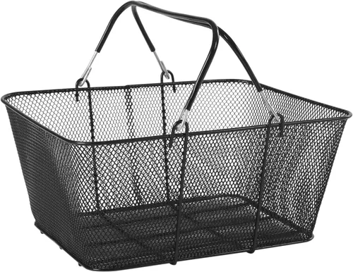 Vista 13 de 12 cestas de compras de 18 litros con asas, cestas de compras, carritos de comestibles con asas, cestas de plástico para tiendas de comestibles