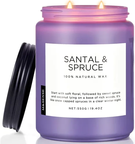 Vista 9 de M&SENSE Ode to Winter - Vela perfumada para el hogar, cera de soja natural, mecha de algodón, aroma de invierno, 7.05 onzas hasta 50 horas de tiempo
