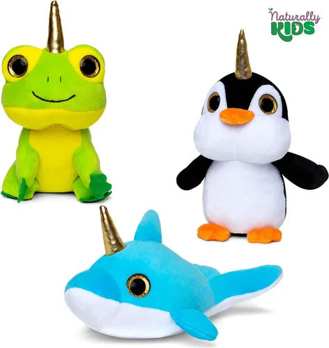 Vista 8 de Naturally KIDS Animales de peluche, regalos para niños y niñas, juego de juguetes de unicornio de peluche 11