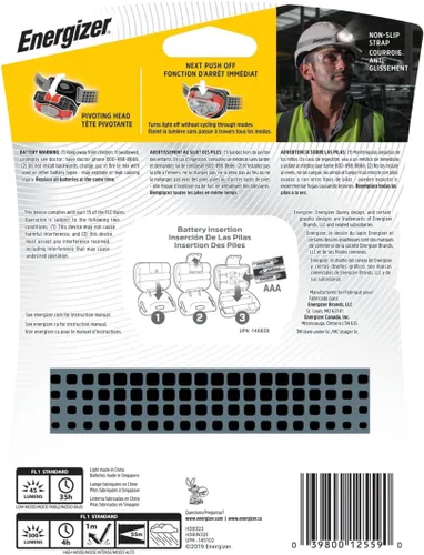 Vista 9 de Energizer Linterna frontal industrial, resistente al agua, luz LED brillante para sombrero, luz de trabajo duradera, baterías incluidas, paquete de 2