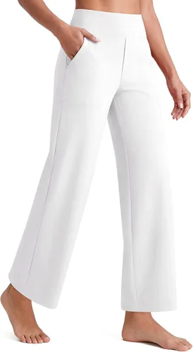 Vista 7 de G4Free EverGoing - Pantalones tobilleros de pierna ancha para mujeres Negro