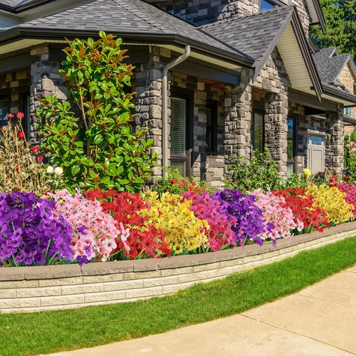 Vista 9 de AmyHomie 20 paquetes de flores artificiales para exteriores, resistentes a los rayos ultravioleta, no se decoloran, plantas de plástico, decoración