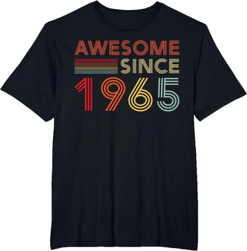 Vista 31 de Camiseta retro de 60 cumpleaños decoraciones para hombres 60 años 1965 60, Negro