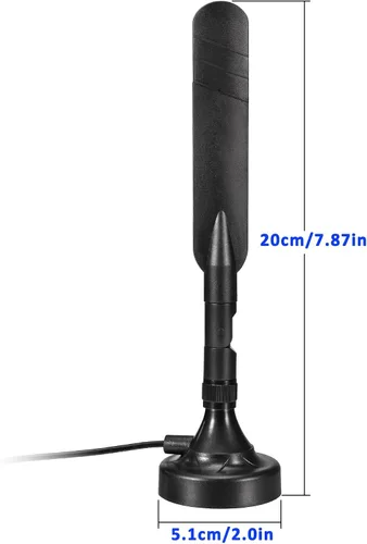 Vista 5 de Antena Eightwood 4G LTE con base magnética, antena macho MIMO SMA para enrutador 4G LTE, punto de acceso, módem, puerta de enlace IoT, cámara