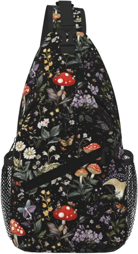 Vista 19 de Bolso bandolera para hombres y mujeres, mochila cruzada floral de tulipán pastel, mochila casual de senderismo para viajes, deportes, correr, bolsa