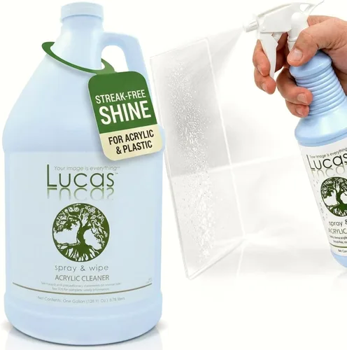 Vista 9 de Spray limpiador de acrílico y plástico para superficies no porosas y camas de bronceado, listo para usar, limpiador sin rayas para plexiglás