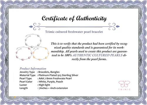 Vista 5 de Pulsera de perlas de plata de ley AAA de calidad blanca, morado, melocotón, perlas cultivadas de agua dulce para mujer, pulsera de perlas para dama