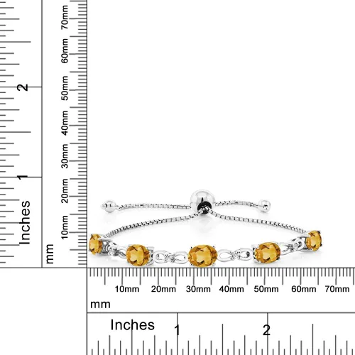 Vista 64 de Gem Stone King Pulsera de tenis de diamantes cultivados en laboratorio con piedra natal de 3-6 quilates para mujer, plata de ley 925, ovalada