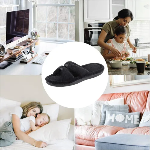 Vista 4 de isotoner Signature X-Slide - Zapatillas de satén con espuma viscoelástica para mujer