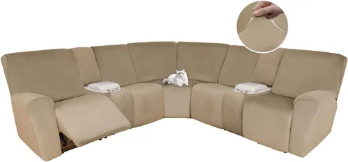 Vista 35 de HDCAXKJ Fundas de sofá seccional reclinable de terciopelo, cubierta de sofá seccional en forma de L, lavable, elástica, suave, para rincón