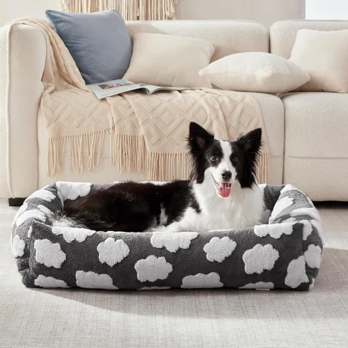 Vista 9 de JOEJOY Cama para Perro de Tamaño Mediano, Cama para Mascotas Ortopédica Lavable de Forro Polar de Pana Suave Premium con Funda de Cremallera