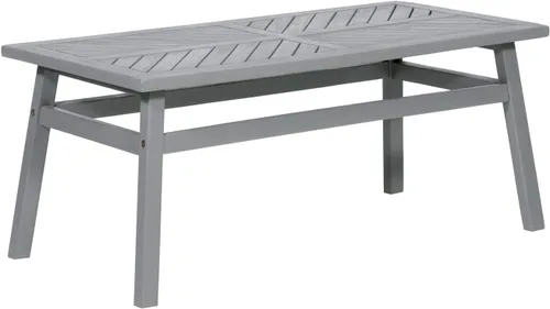 Vista 12 de Walker Edison Furniture Company - Mesa auxiliar rectangular para terraza al aire libre, madera de Chevron para todo tipo de clima