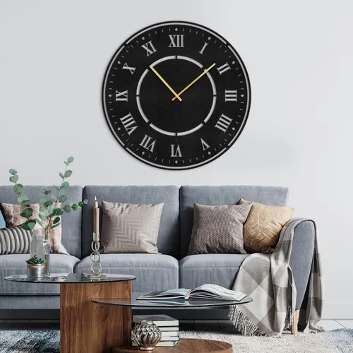 Vista 22 de Reloj de pared de metal, arte de pared silencioso, funciona con pilas, números grandes, escultura de pared, colgantes, decoración del hogar