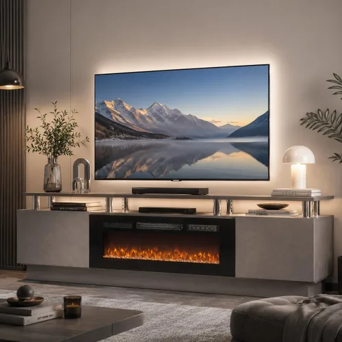 Vista 14 de Soporte de TV de 70 pulgadas para sala de estar, centro de entretenimiento moderno y consola multimedia, se adapta a televisores de hasta 80 Todo