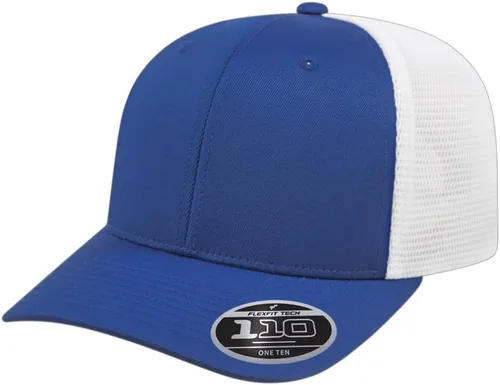 Vista 10 de Cap America i8502 Flexfit 110 Premium - Gorra de camionero de perfil medio con 6 paneles de malla trasera con protección UV y cierre ajustable