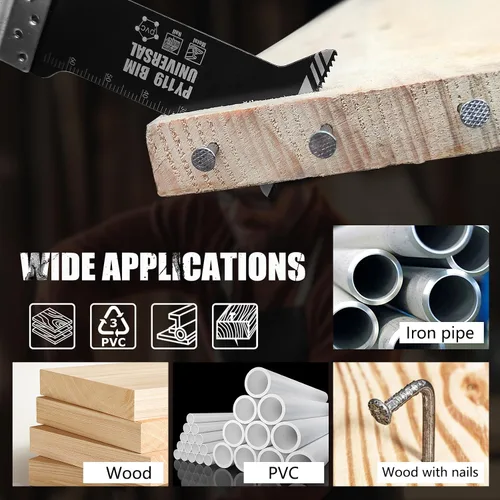 Vista 6 de Cuchillas oscilantes universales bimetálicas con soporte de acero inoxidable, cuchillas multiherramienta de 1-1/2 pulgadas para madera y clavos