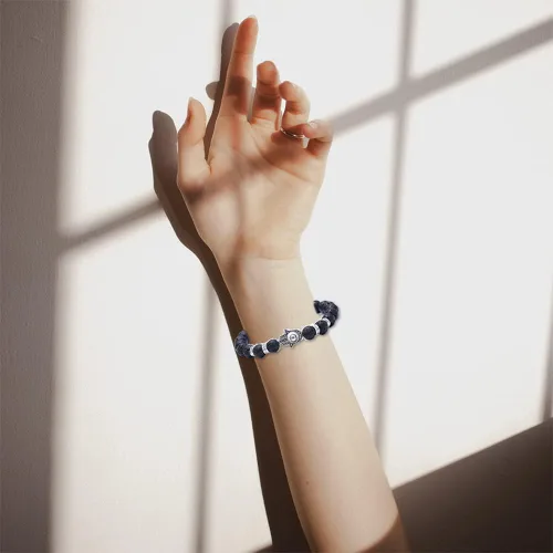 Vista 5 de 3 pulseras con dije de mal de ojo, 7 chakras, piedra de lava, mano de Fátima, mano turca de mal de ojo, pulsera de la suerte para protección