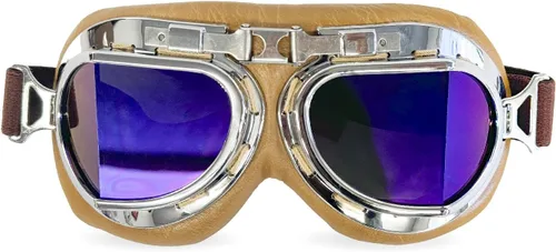 Vista 35 de CRG Sports Gafas de motocicleta estilo aviador, piloto, crucero, scooter, gafas de motocross para hombre, mujer, adulto