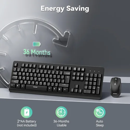 Vista 8 de TECKNET Combo de teclado y mouse inalámbricos para computadora portátil