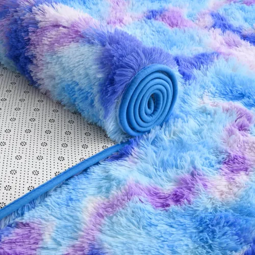 Vista 3 de AROGAN Alfombras suaves de 2 x 4 pies para dormitorio, alfombra mullida de felpa, alfombra peluda que no desprende para guardería, habitación