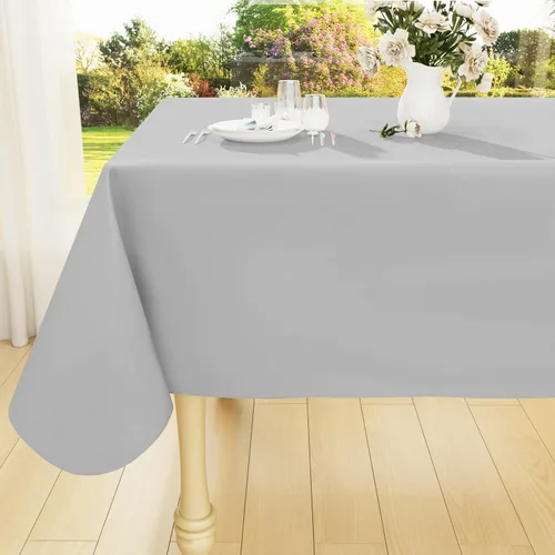 Vista 24 de Smiry Mantel cuadrado de vinilo impermeable de 54x54 pulgadas, protector de manteles de vinilo lavables, funda de mesa resistente a derrames de Beige