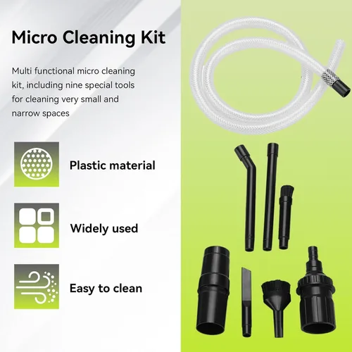 Vista 3 de 9 unids/set de cepillos para detalles de automóviles, kit de limpieza de vehículos de coche, accesorios para aspiradora universal, mini herramienta