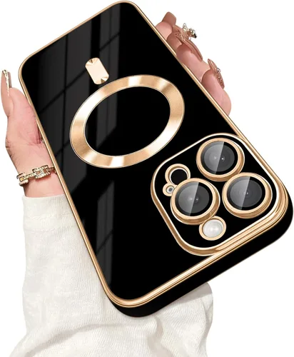 Vista 27 de Dinick Funda diseñada para iPhone 13 con magnética [cubierta de cámara integrada] compatible con MagSafe suave TPU con purpurina, antiarañazos