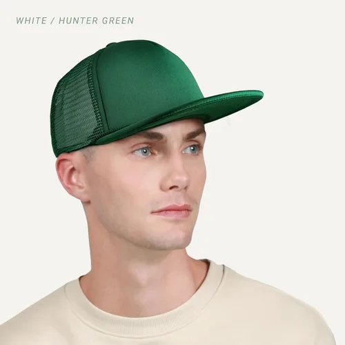 Vista 4 de CHOK.LIDS Flat Bill - Gorra de béisbol de malla de ala plana para hombres y mujeres, ajustable, con cierre a presión
