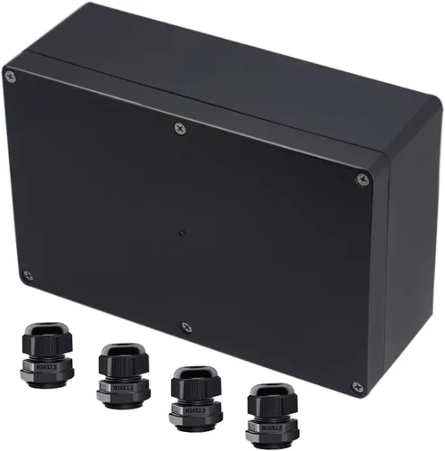 Vista 20 de Caja de Proyecto ABS Cajas Eléctricas Negras IP65 Caja Impermeable para Exteriores Caja de Conexiones Electrónicas Caja de Alimentación con Remates