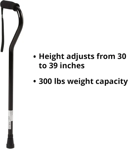 Vista 3 de McKesson Cane, negro, 30 in, 39 in, 1 ct Manija desplazada, aluminio