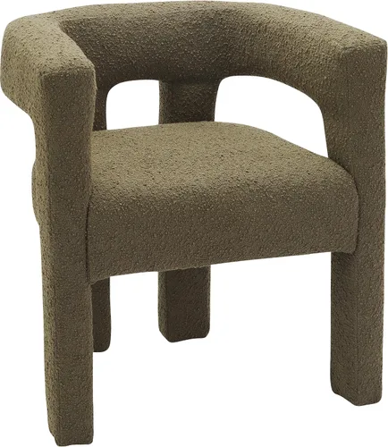 Vista 13 de Meridian Furniture Colección Athena Moderna Contemporánea Silla de Acento Comedor Tapizada en Tela Boucle, 25" An x 21" Pr x 27" Al, Negro