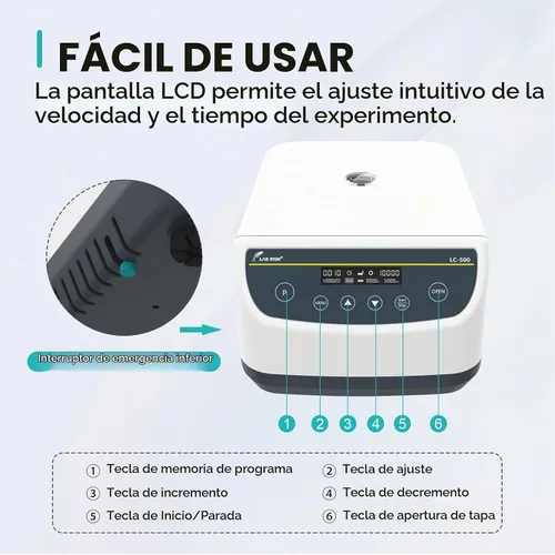 Vista 6 de Máquina centrífuga de laboratorio LAB FISH 2ml/5ml/10ml/15ml/50ml Tubos de prueba de laboratorio Control de baja velocidad 500-4000r/min, Máx