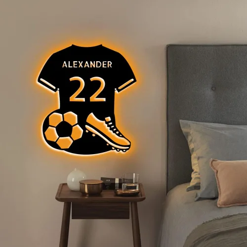 Vista 20 de Letrero de metal de béisbol personalizado con luz LED, nombre de camiseta de béisbol personalizable, número, decoración de pared, regalo para casco
