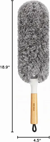 Vista 8 de Plumero de microfibra sin pelusas, lavable para limpieza doméstica MR.SIGA