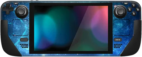 Vista 5 de Conjunto completo de piel PlayVital para LCD de Steam Deck, calcomanías adhesivas para Steam Deck OLED - Nebulosa Azul