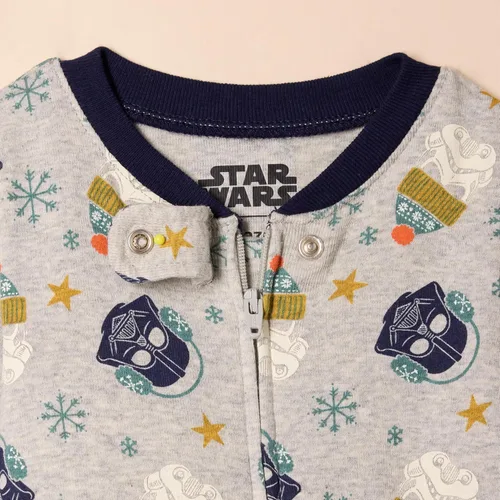 Vista 4 de Tienda Essentials Disney Marvel Star Wars - Pijama unisex de algodón con pies para bebés y niños pequeños, paquete múltiple