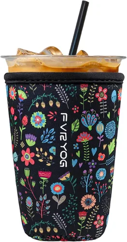 Vista 99 de Fundas de neopreno reutilizables aisladas para café helado, fundas para tazas de café helado, fundas para bebidas heladas y calientes