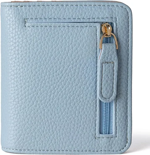 Vista 15 de Walle Rfid - Cartera pequeña y compacta con bolsillo plegable para mujer, minicarjetero de viaje con ventana de identificación, Cereza Negra, Lindo