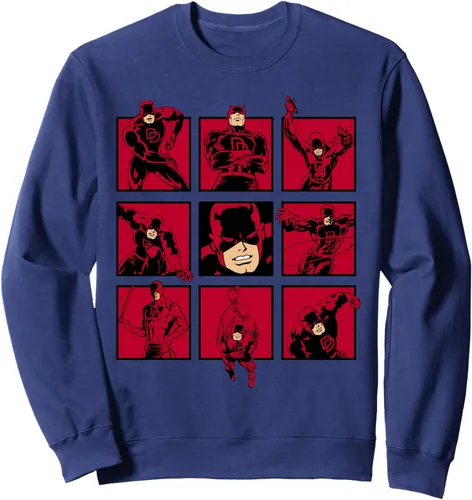 Vista 4 de Marvel Sudadera Daredevil The Faces of The Man With No Fear, Negro, S