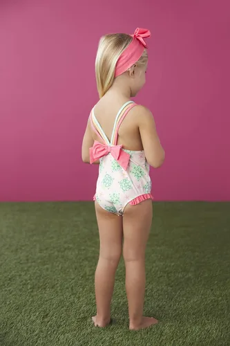 Vista 4 de Mud Pie Girls Baby One Piece Swimsuit and Headband Set