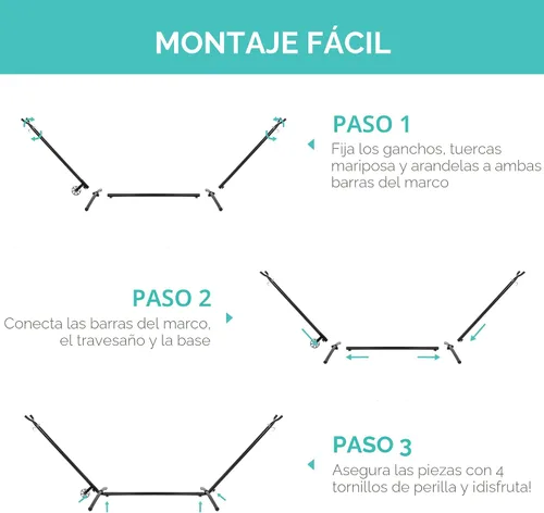 Vista 6 de Base para hamaca de 9 pies Best Choice Products, ahorra espacio, portátil para exteriores con funda para transporte