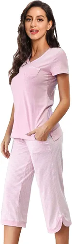 Vista 2 de IZZY + TOBY Conjuntos de pijama para mujer con pantalones capri